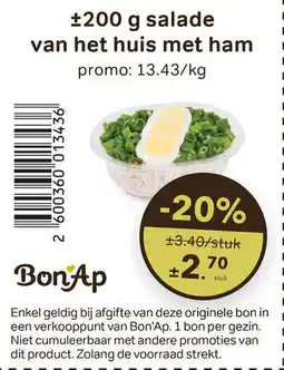 Bon Ap Salade van het huis met ham aanbieding