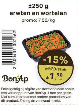 Bon Ap Erwten en wortelen aanbieding