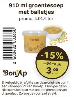 Bon Ap Groentesoep met balletjes aanbieding