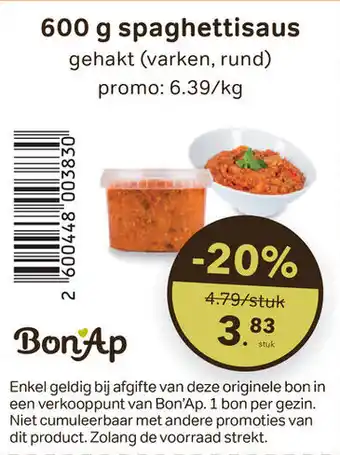 Bon Ap Spaghettisaus aanbieding