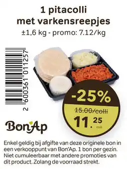 Bon Ap 1 pitacolli met varkensreepjes aanbieding