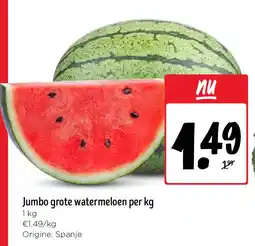 Jumbo Jumbo grote watermeloen per kg aanbieding