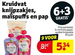 Kruidvat Kruidvat knijpzakjes, maĂŻspuffs en pap aanbieding