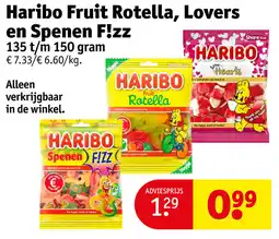 Kruidvat Haribo Fruit Rotella, Lovers en Spenen F!zz aanbieding