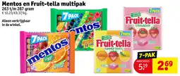 Kruidvat Mentos en Fruit-tella multipak aanbieding