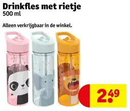 Kruidvat Drinkfles met rietje aanbieding