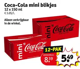 Kruidvat Coca-Cola mini blikjes aanbieding