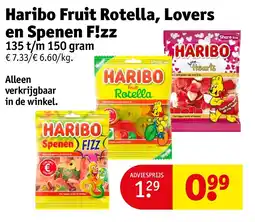 Kruidvat Haribo Fruit Rotella, Lovers en Spenen F!zz aanbieding