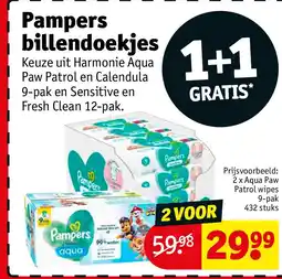 Kruidvat Pampers billendoekjes aanbieding