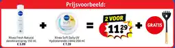 Kruidvat Nivea Fresh Natural deodorantspray + Nivea Soft Daily UV Hydraterende crème aanbieding