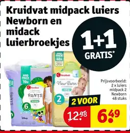 Kruidvat Kruidvat midpack luiers Newborn en midack luierbroekjes aanbieding