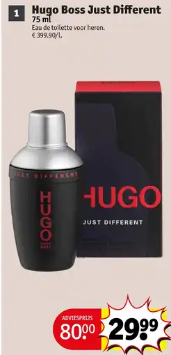 Kruidvat Hugo Boss Just Different aanbieding
