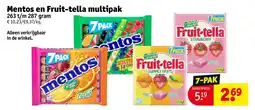 Kruidvat Mentos en Fruit-tella multipak aanbieding