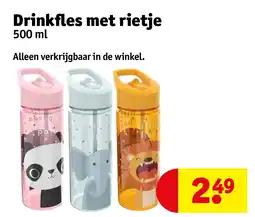 Kruidvat Drinkfles met rietje aanbieding