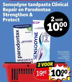 Kruidvat Sensodyne tandpasta Clinical Repair en Parodontax Strengthen & Protect aanbieding