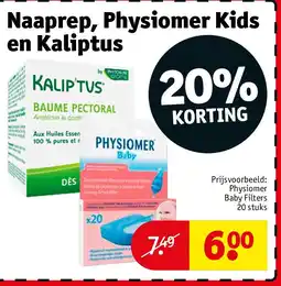 Kruidvat Naaprep, Physiomer Kids en Kaliptus aanbieding
