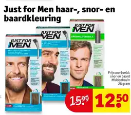 Kruidvat Just for Men haar-, snor- en baardkleuring aanbieding