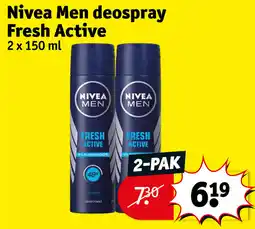 Kruidvat Nivea Men deospray Fresh Active aanbieding