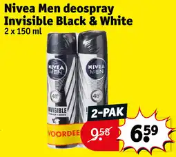 Kruidvat Nivea Men deospray Invisible Black & White aanbieding