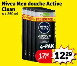 Kruidvat Nivea Men douche Active Clean aanbieding