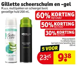 Kruidvat Gillette scheerschuim en gel aanbieding