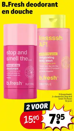 Kruidvat B.Fresh deodorant en douche aanbieding