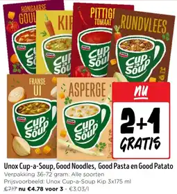 Jumbo Unox Cup a Soup, Good Noodles, Good Pasta en Good Patato aanbieding