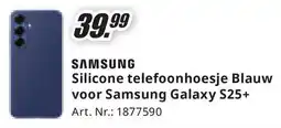 MediaMarkt Samsung Silicone telefoonhoesje Blauw voor Samsung Galaxy S25+ aanbieding
