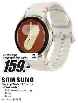 MediaMarkt Samsung Galaxy Watch7 Crème Smartwatch aanbieding