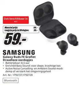 MediaMarkt Samsung Galaxy Buds FE Grafiet Draadloze oordopjes aanbieding