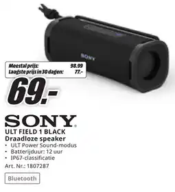 MediaMarkt Sony ULT Field 1 Black Draadloze speaker aanbieding