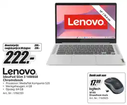 MediaMarkt Lenovo IdeaPad Slim 3 14M868 Chromebook aanbieding