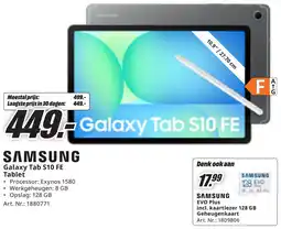 MediaMarkt Samsung Galaxy Tab S10 FE Tablet aanbieding