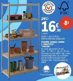 E.Leclerc Foxter etagere charge lourde 5 tablettes aanbieding