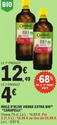E.Leclerc Carapelli huile d'olive vierge extra bio aanbieding
