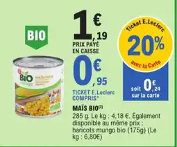 E.Leclerc Mais bio aanbieding