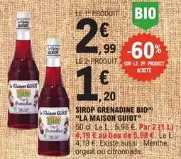 E.Leclerc La maison guiot sirop grenadine bio aanbieding