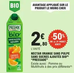 E.Leclerc Pressade nectar orange sans pulpe sans sucres ajoutés bio aanbieding