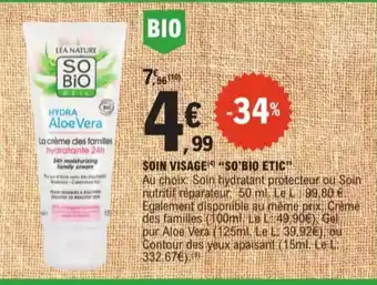 E.Leclerc So'bio etic soin visage aanbieding