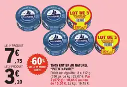 E.Leclerc Petit navire thon entier au naturel aanbieding