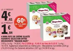 E.Leclerc Häagen-dazs 4 mini pots de crème glacée favorite selection offre découverte aanbieding
