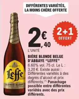 E.Leclerc Leffe biere blonde belge d' Abbaye 6.6% vol aanbieding