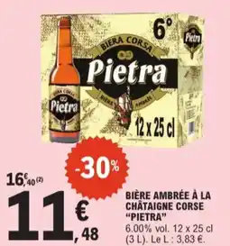 E.Leclerc Pietra bière ambrée à la châtaigne corse aanbieding