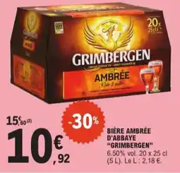 E.Leclerc Grimbergen bière ambrée d'abbaye 6.5% vol aanbieding