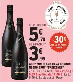 E.Leclerc Freixenet aop vin blanc cava cordon freixenet negro brut aanbieding