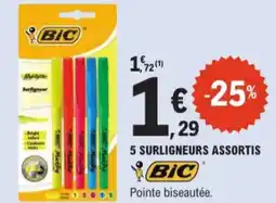 E.Leclerc Bic 5 surligneurs assortis aanbieding