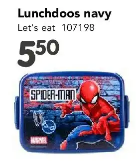 Happyland Lunchdoos navy Let's eat aanbieding