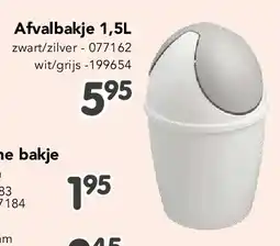 Happyland Afvalbakje 1,5L zwart/zilver aanbieding
