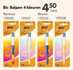 Happyland Bic Balpen 4-kleuren Rainbow aanbieding