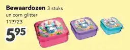 Happyland Bewaardozen 3 stuks unicorn glitter aanbieding